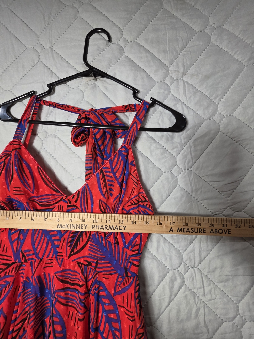 NWT Alexis + Target Tropical Leaf Print Red Chiffon Dress Sz XS Vibrant red - Picture 9 of 13